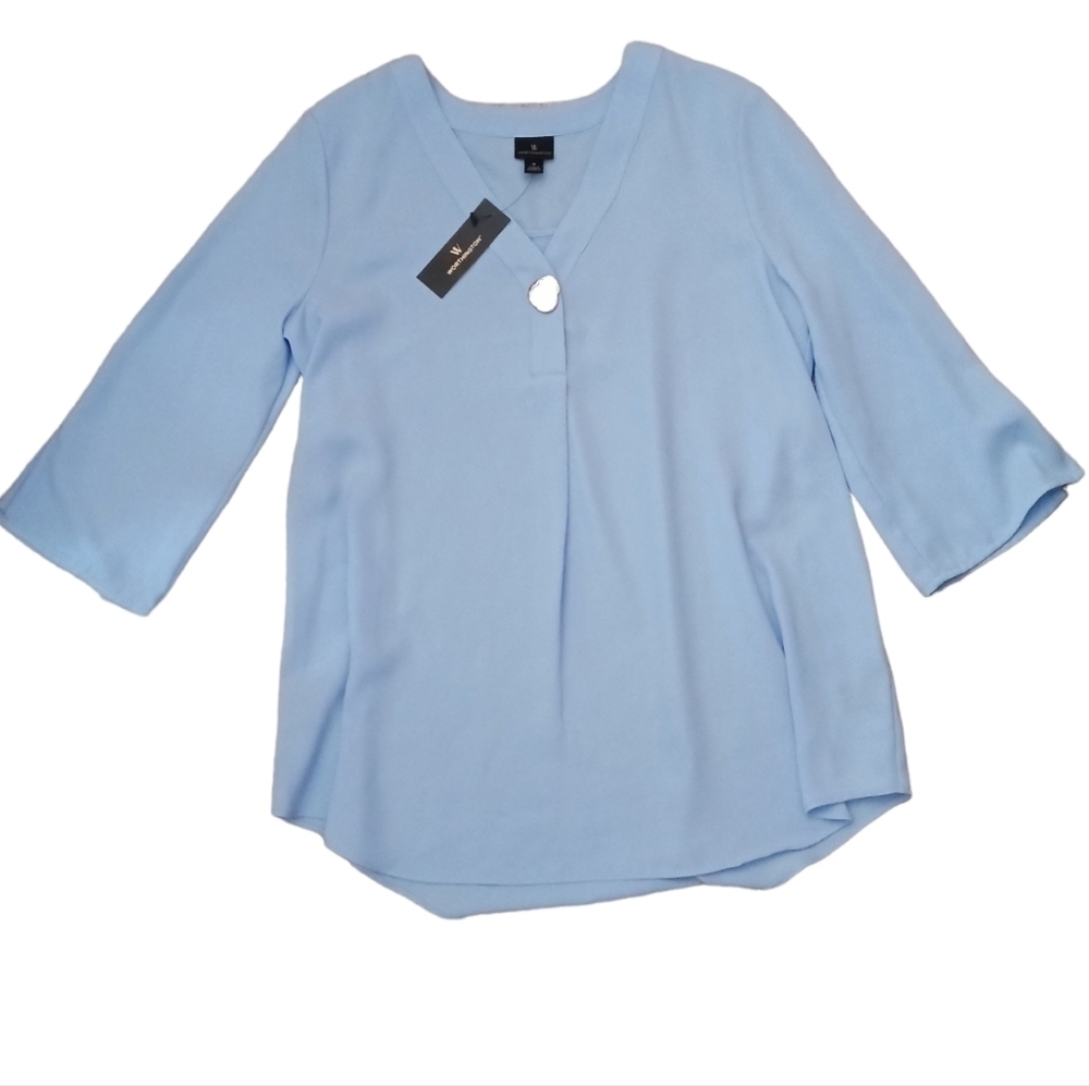 Worthington Light Blue Blouse - Picture 1 of 9